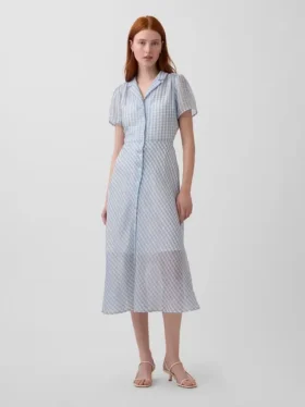 Doorschijnende midi-shirtjurk