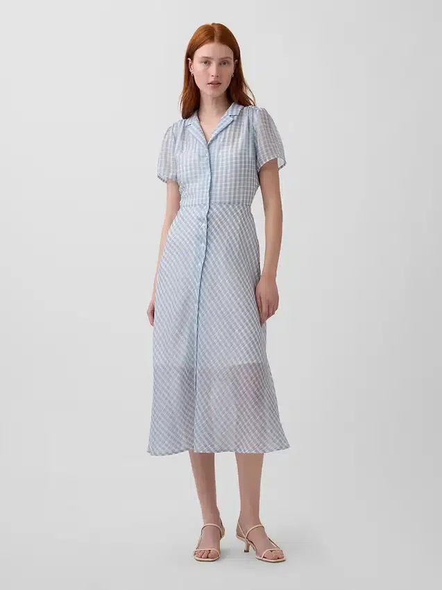 Doorschijnende midi-shirtjurk