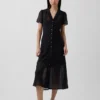 Doorschijnende midi-shirtjurk