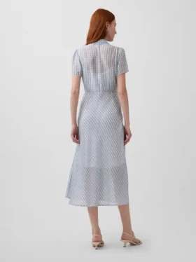 Doorschijnende midi-shirtjurk