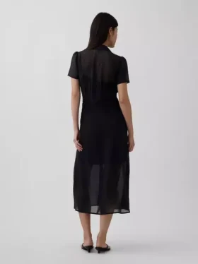 Doorschijnende midi-shirtjurk