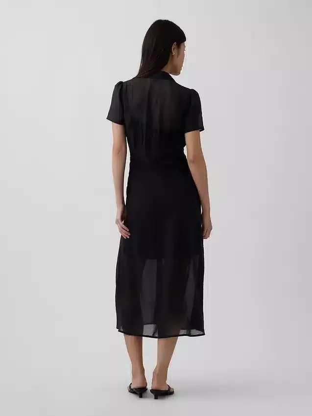 Doorschijnende midi-shirtjurk