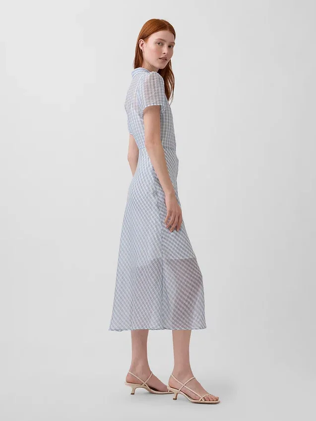 Doorschijnende midi-shirtjurk