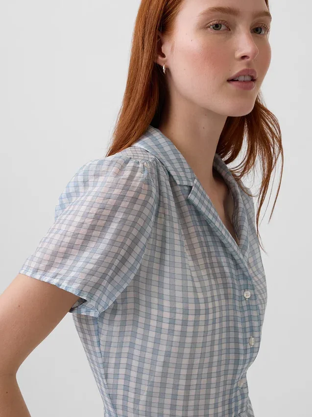 Doorschijnende midi-shirtjurk