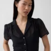 Doorschijnende midi-shirtjurk