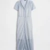 Doorschijnende midi-shirtjurk