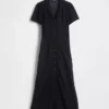 Doorschijnende midi-shirtjurk