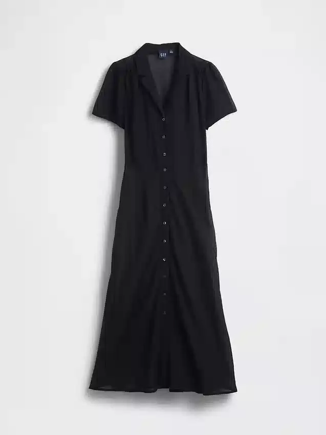 Doorschijnende midi-shirtjurk