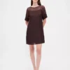 Doorschijnende organza mini-shiftjurk