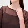 Doorschijnende organza mini-shiftjurk