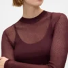Doorschijnende trui met hoge hals