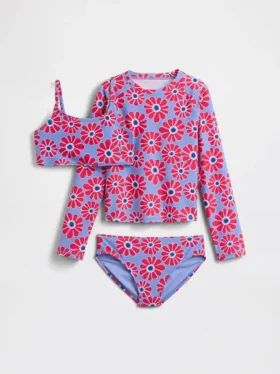 Driedelige rashguard-zwemset voor kinderen