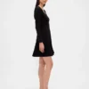 Dubbel gebreide mini-jurk met sweetheart-hals en korset
