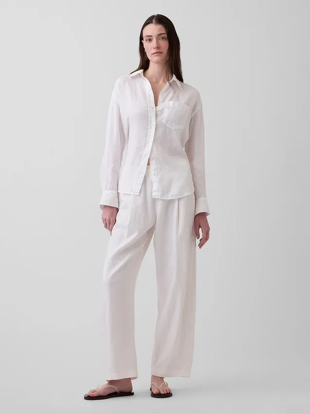 Easy Barrel-broek van linnenmix