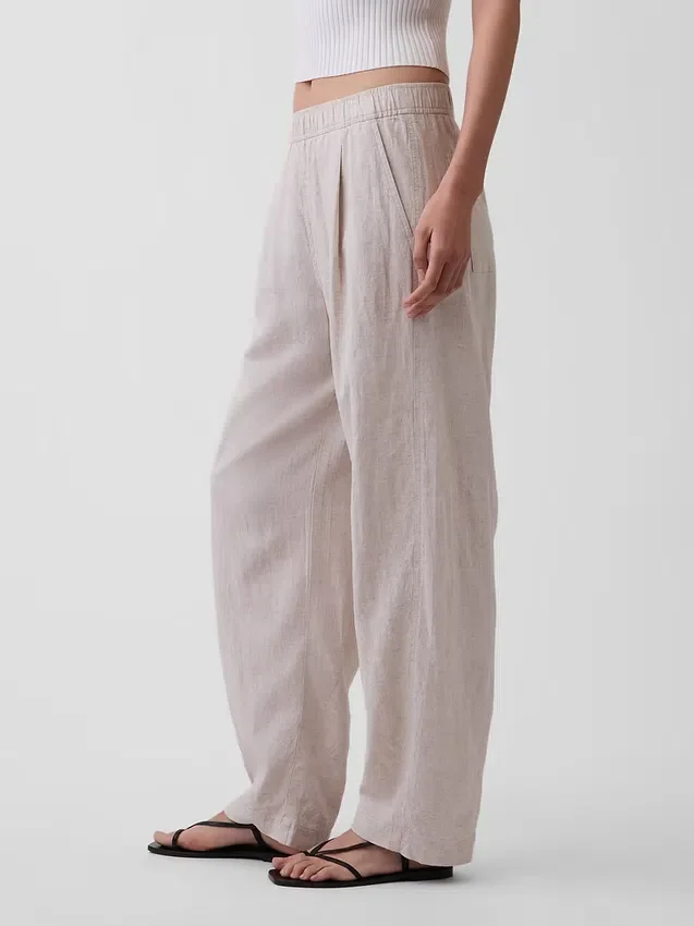 Easy Barrel-broek van linnenmix