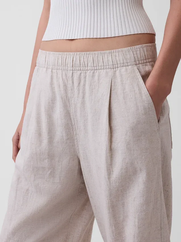 Easy Barrel-broek van linnenmix
