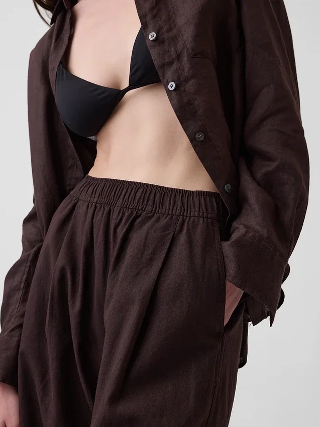 Easy Barrel-broek van linnenmix
