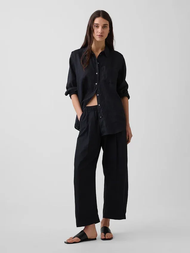 Easy Barrel-broek van linnenmix