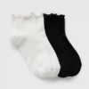 Enkelsokken met gerimpelde rand (2-pack)