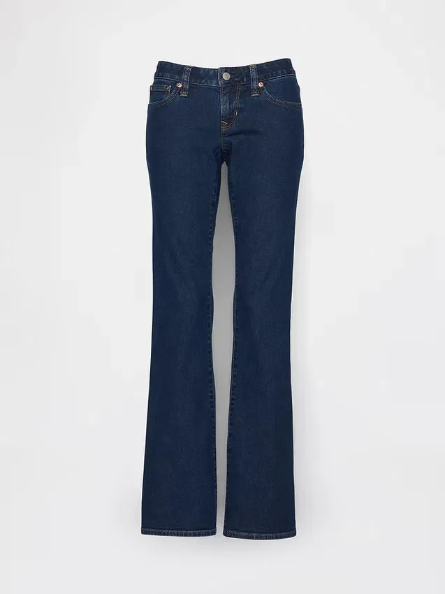 Extra lage taille, lange en slanke Jeans