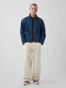 Extra wijde carpenter-Jeans met dubbele knieën
