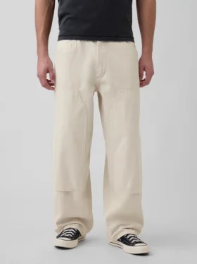 Extra wijde carpenter-Jeans met dubbele knieën