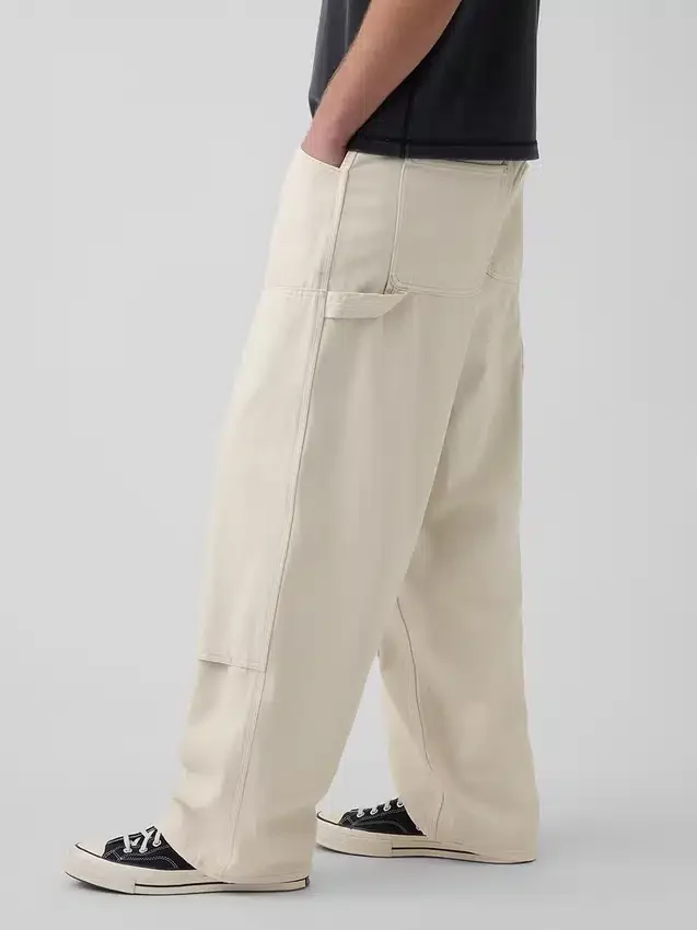 Extra wijde carpenter-Jeans met dubbele knieën