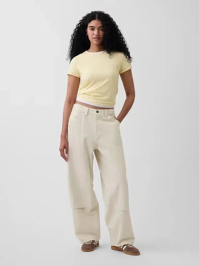Extra wijde carpenter-Jeans met dubbele knieën