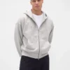 Extra zware hoodie met rits van French Terry voor volwassenen