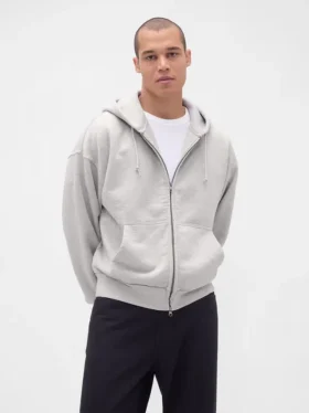 Extra zware hoodie met rits van French Terry voor volwassenen