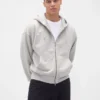 Extra zware hoodie met rits van French Terry voor volwassenen