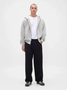 Extra zware hoodie met rits van French Terry voor volwassenen