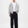 Extra zware hoodie met rits van French Terry voor volwassenen