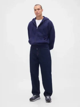 Extra zware hoodie met rits van French Terry voor volwassenen