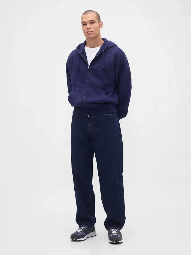 Extra zware hoodie met rits van French Terry voor volwassenen
