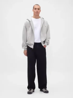 Extra zware hoodie met rits van French Terry voor volwassenen