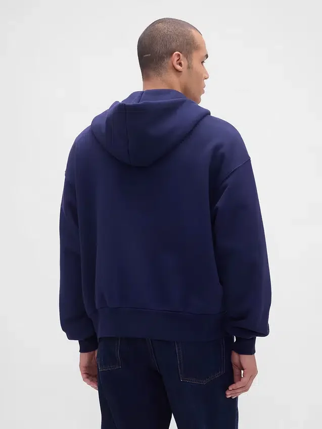 Extra zware hoodie met rits van French Terry voor volwassenen