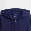 Extra zware hoodie met rits van French Terry voor volwassenen