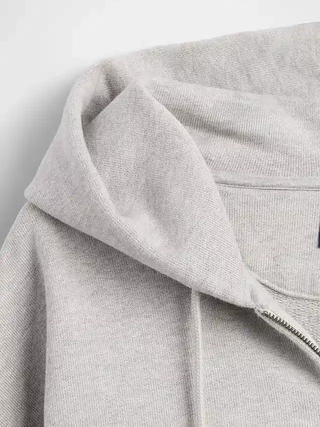 Extra zware hoodie met rits van French Terry voor volwassenen