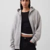 Extra zware hoodie met rits van French Terry voor volwassenen