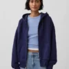 Extra zware hoodie met rits van French Terry voor volwassenen