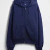 Extra zware hoodie met rits van French Terry voor volwassenen