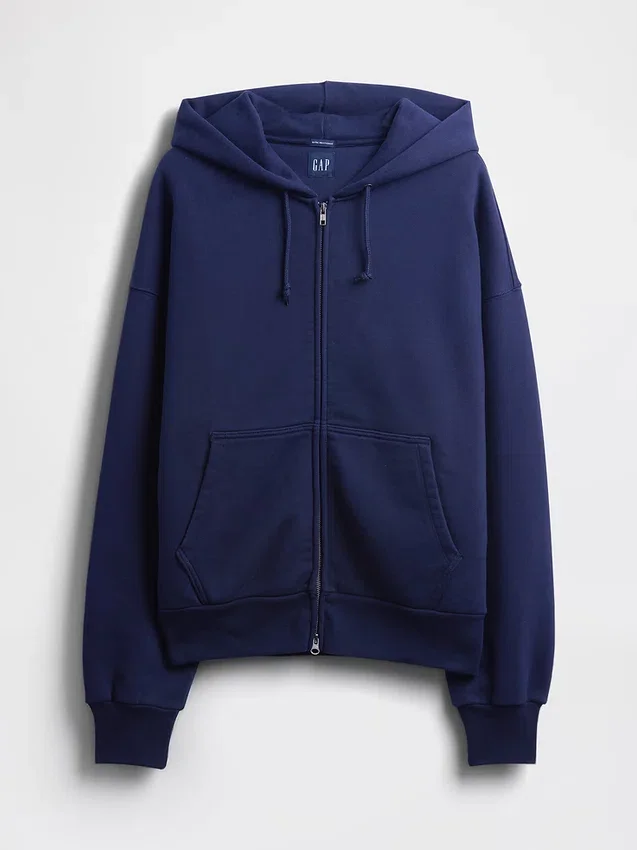 Extra zware hoodie met rits van French Terry voor volwassenen
