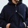 Extra zware hoodie met rits van French Terry voor volwassenen
