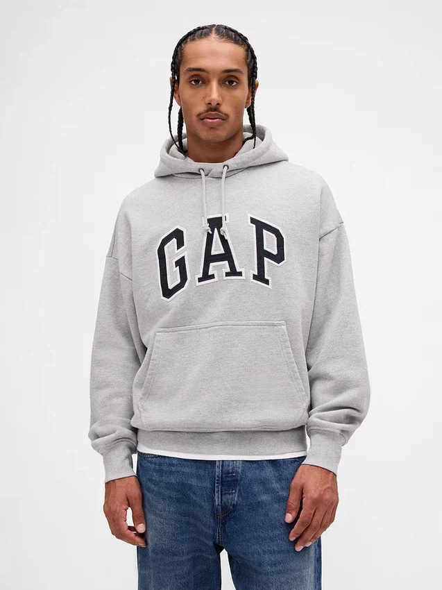 Extra zware oversized hoodie van French Terry met logo voor volwassenen