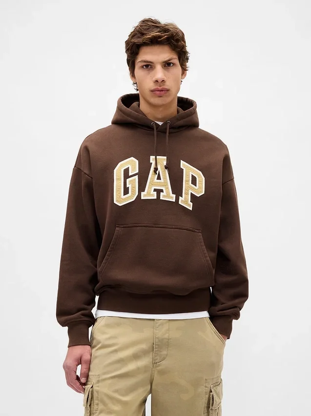Extra zware oversized hoodie van French Terry met logo voor volwassenen