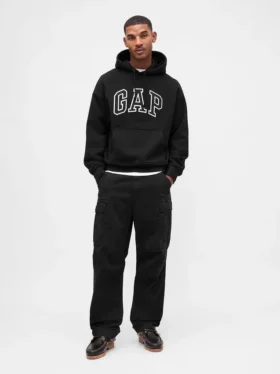 Extra zware oversized hoodie van French Terry met logo voor volwassenen