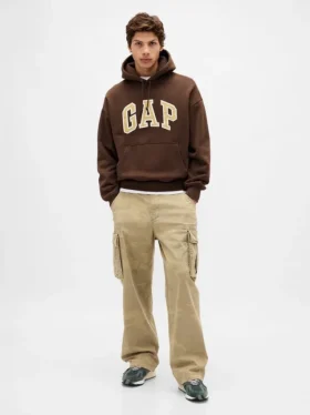 Extra zware oversized hoodie van French Terry met logo voor volwassenen