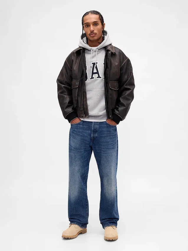 Extra zware oversized hoodie van French Terry met logo voor volwassenen