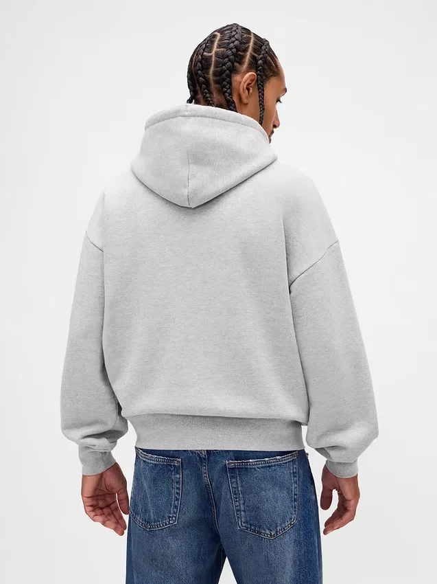 Extra zware oversized hoodie van French Terry met logo voor volwassenen